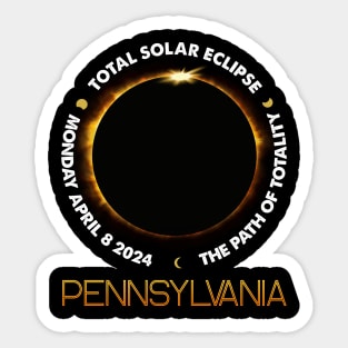 PENNSYLVANIA Total Solar Eclipse 2024 American Totality April 8 Sticker